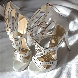 High heels worn once, zipper back closure